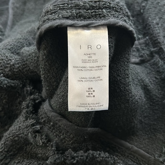 IRO Paris Agnette Black Boucle Jacket Button Down collarless Sz 40 US 8 - Picture 11 of 14